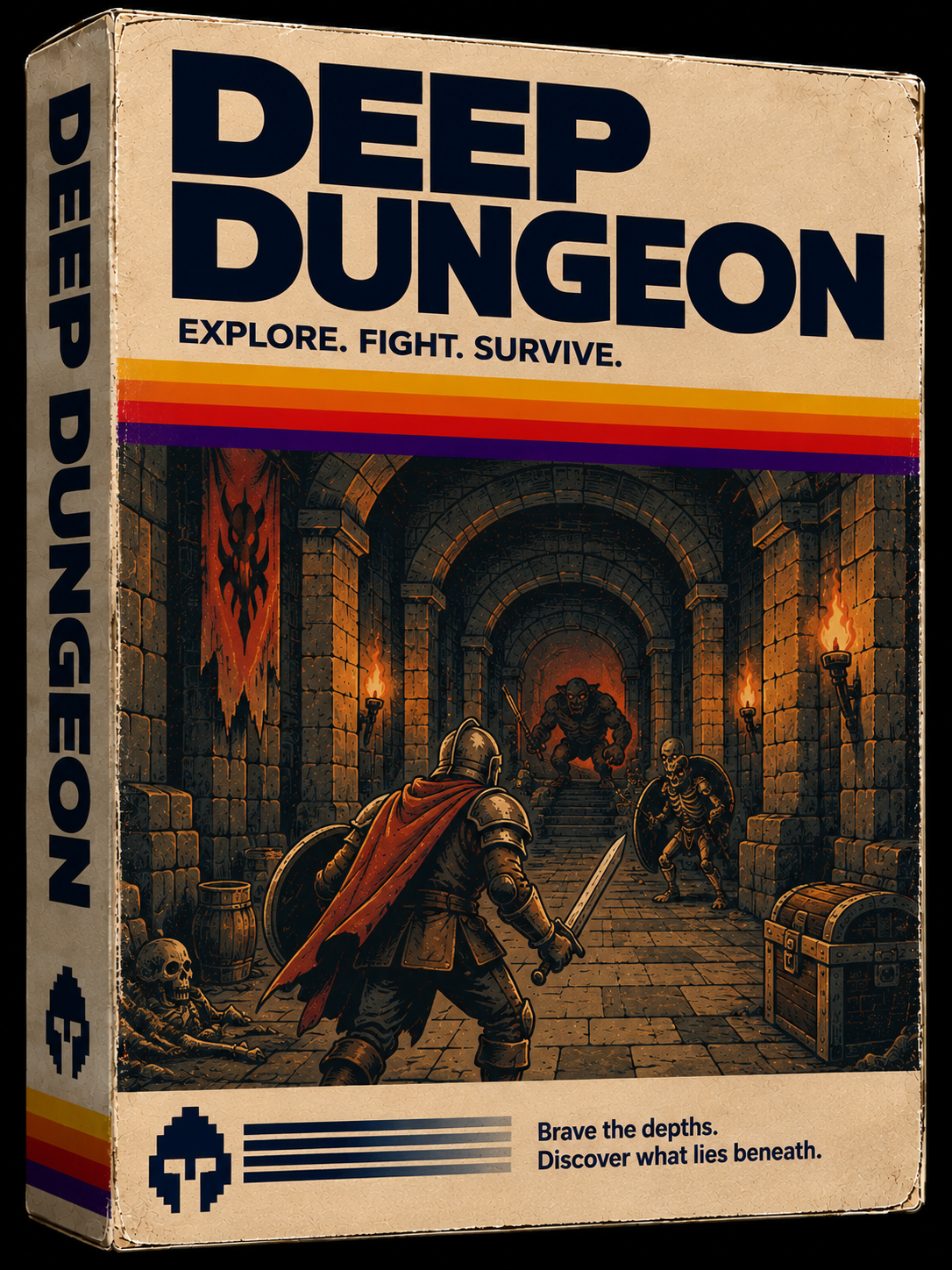 Deep Dungeon — Boxart der Atari-2600-Cartridge